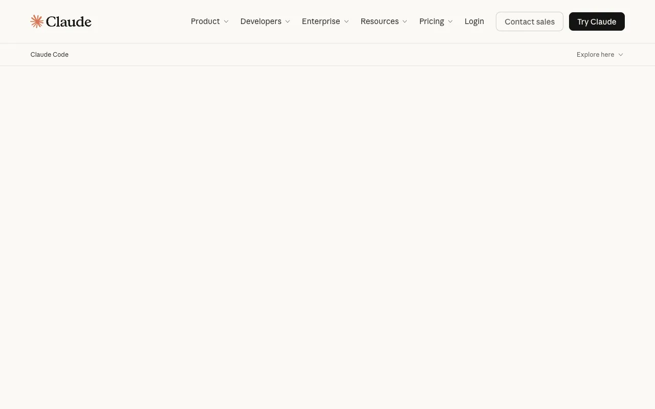 Claude Code homepage screenshot