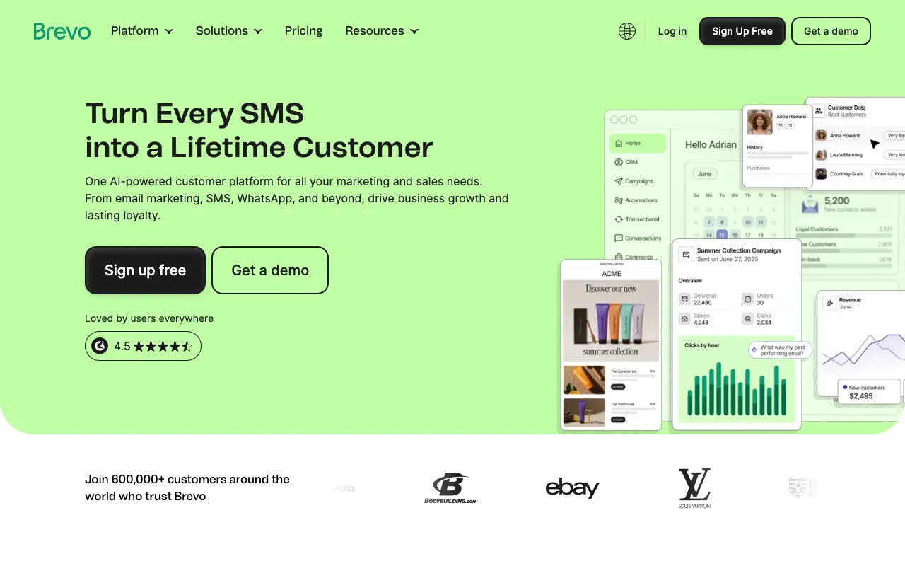 Brevo homepage screenshot