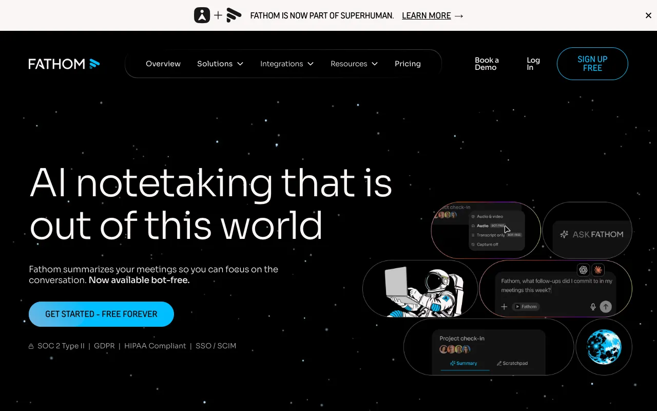 Fathom homepage screenshot