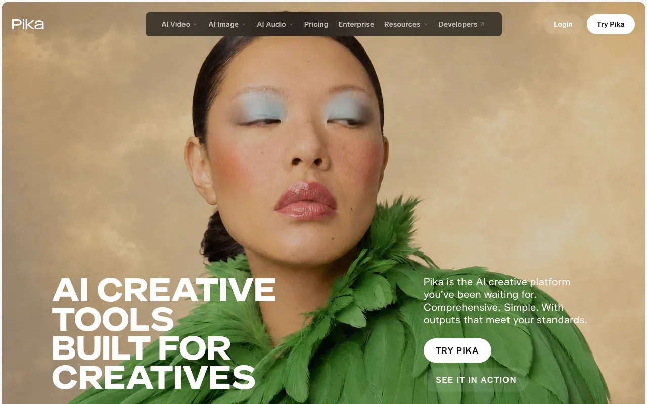 Pika homepage screenshot