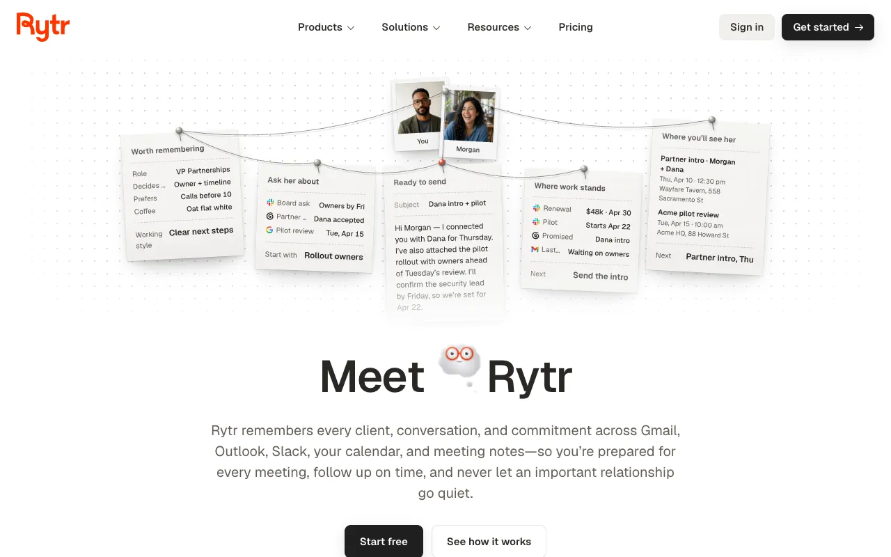 Rytr homepage screenshot
