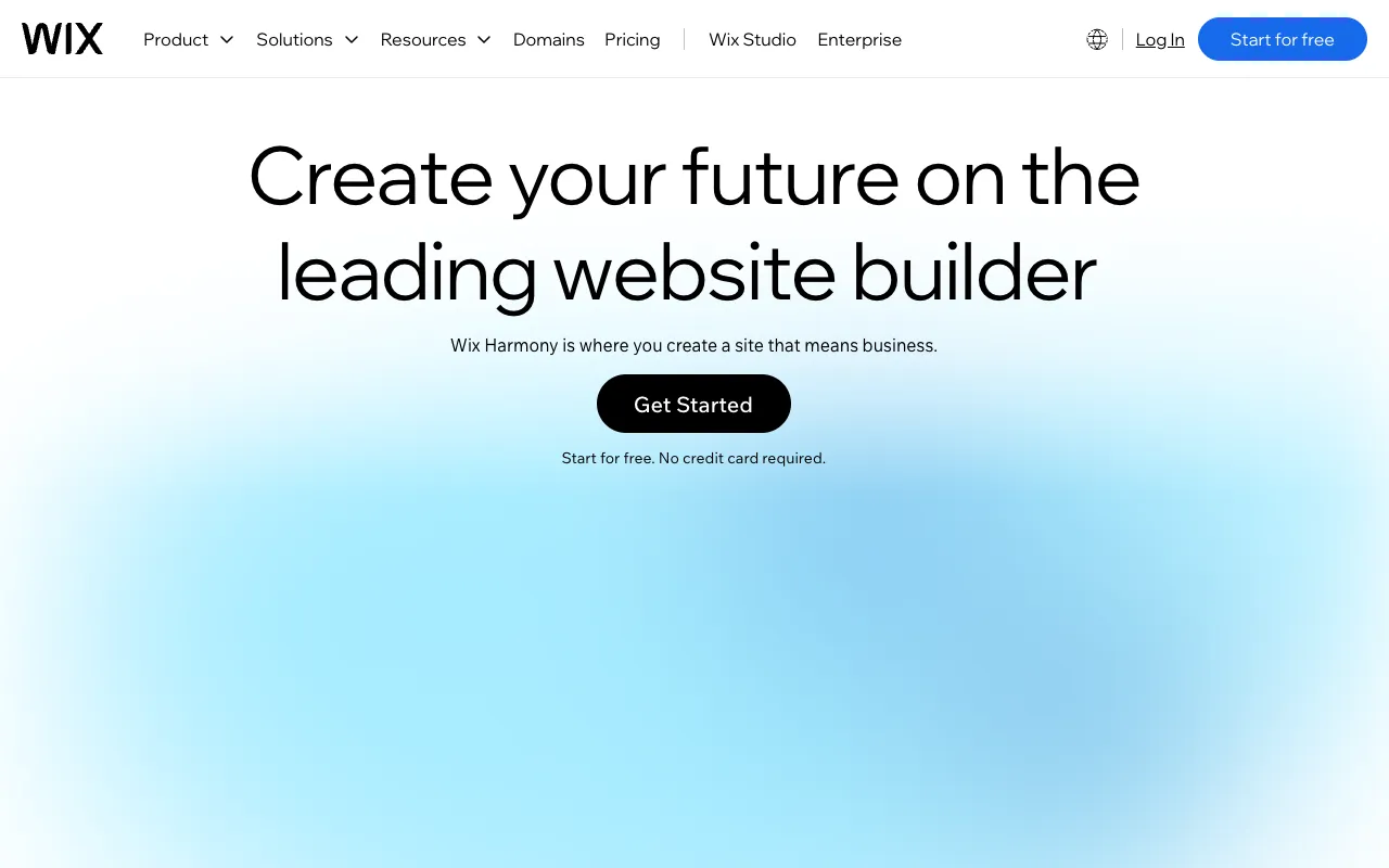 Wix homepage screenshot