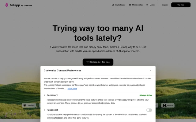 Setapp website screenshot