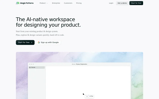 Magic Patterns website screenshot