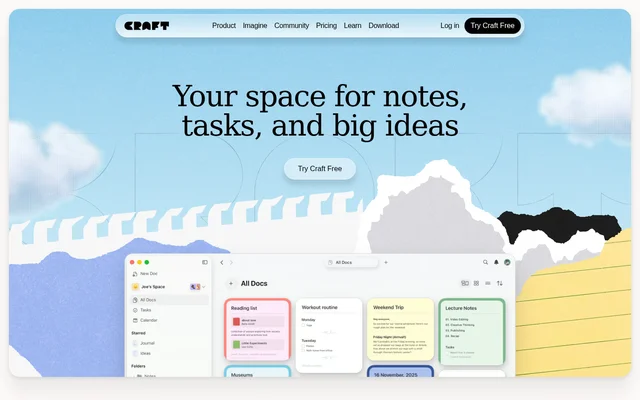 Craft website screenshot
