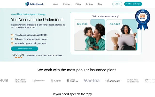 Better Speech website screenshot