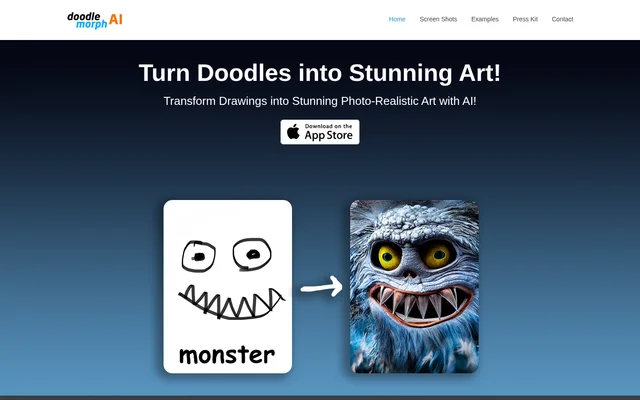 Doodle Morph AI website screenshot