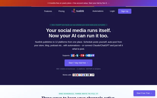 Nuelink website screenshot