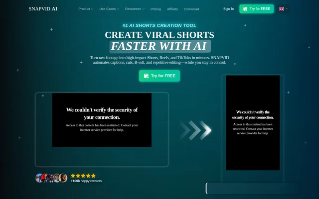 SNAPVID.AI website screenshot