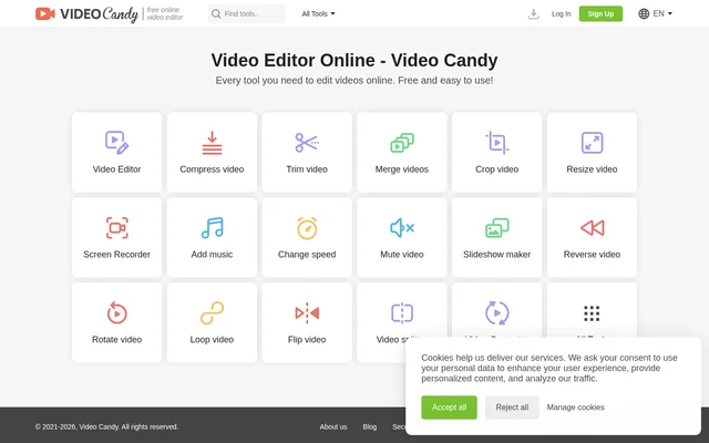 Video Candy website screenshot