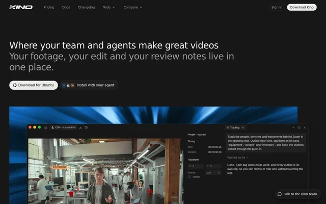 Kino website screenshot