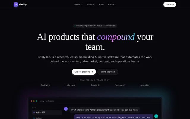 Gnbly website screenshot