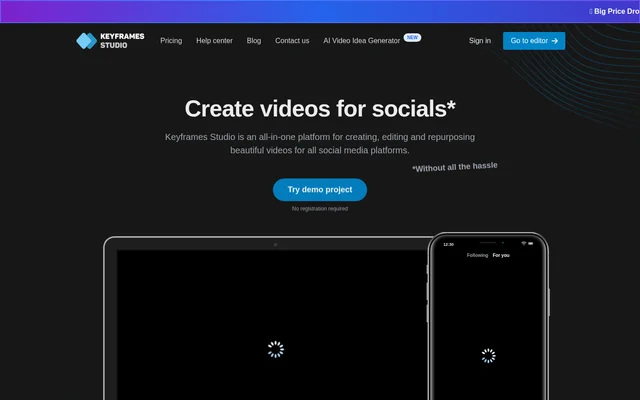 Keyframes Studio website screenshot