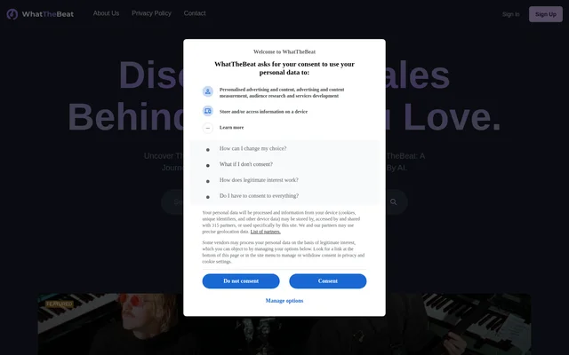 WhatTheBeat website screenshot