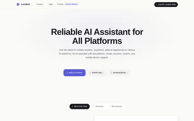 Lunabot website screenshot