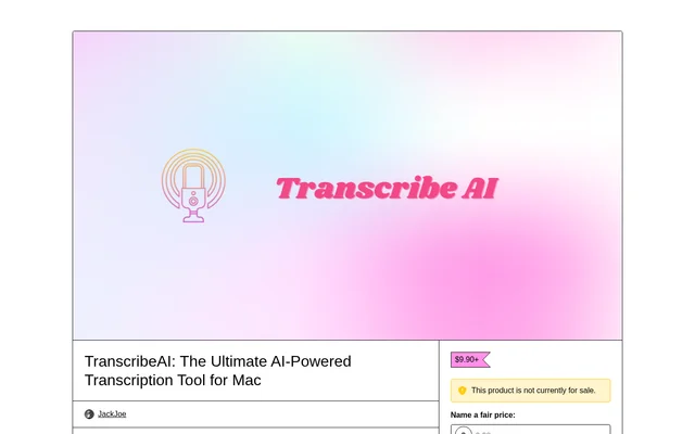 TranscribeAI website screenshot