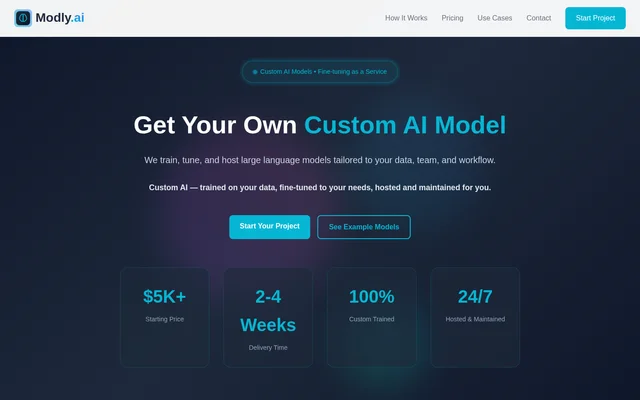 Modly website screenshot