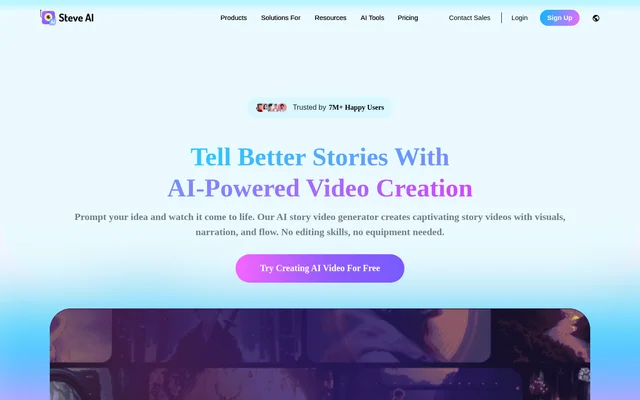 Steve.AI website screenshot