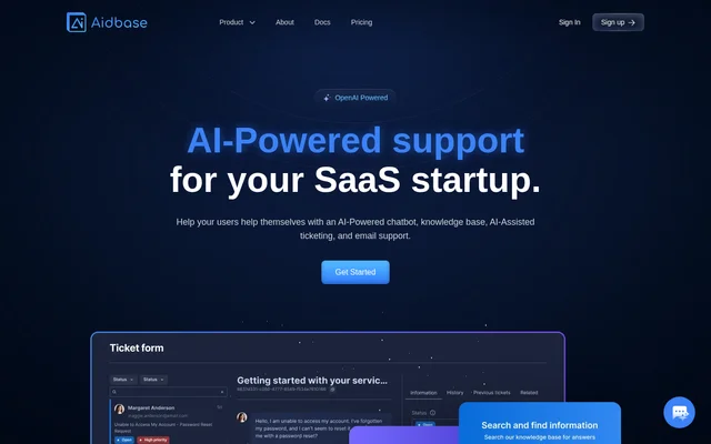 Aidbase website screenshot