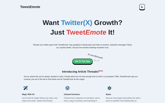 TweetEmote website screenshot