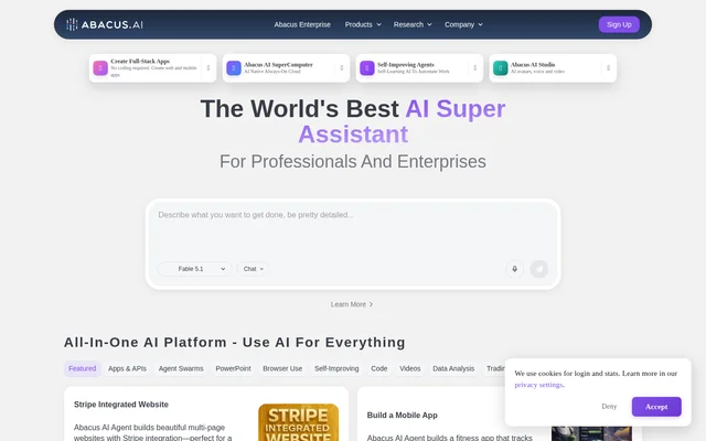 Abacus.AI website screenshot