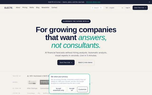 ELECTE website screenshot