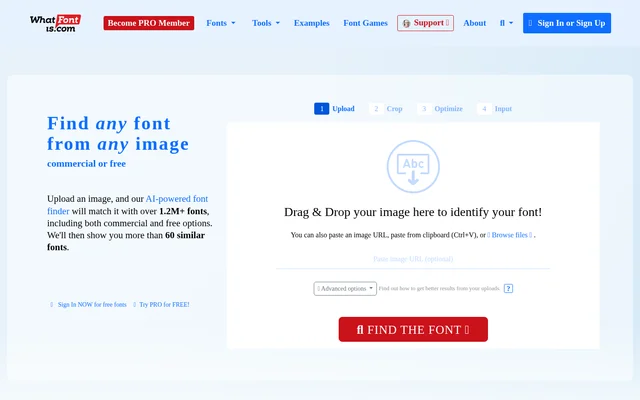 WhatFontIs website screenshot
