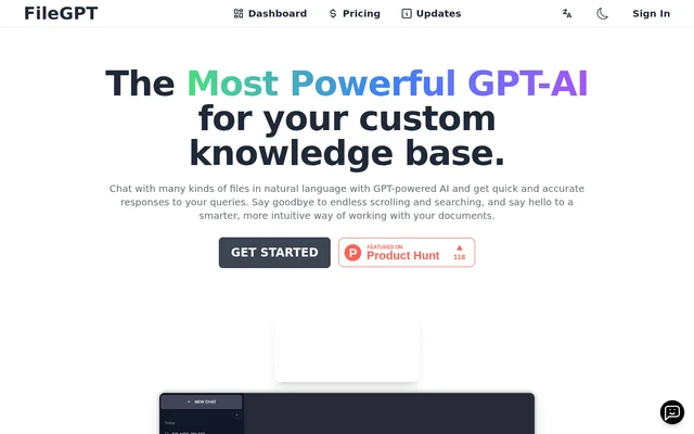 FileGPT website screenshot