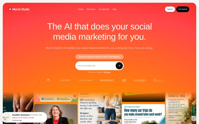 Munch Studio website screenshot
