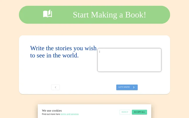 Your Own Story Book website screenshot