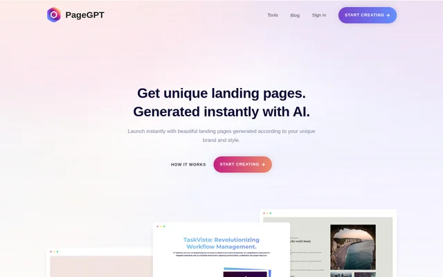 PageGPT website screenshot
