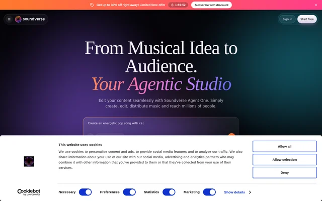 Soundverse website screenshot