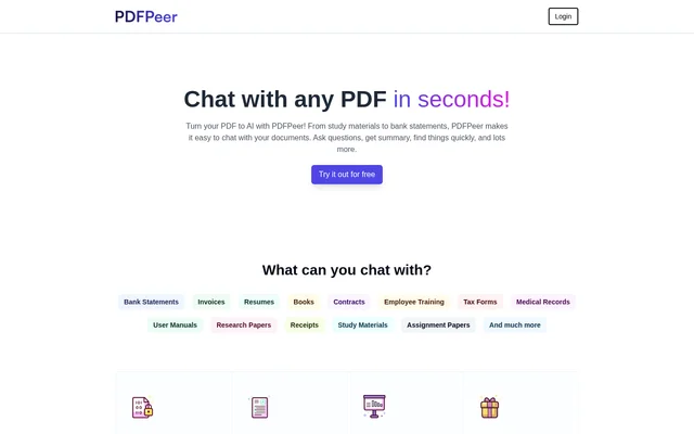 PDFPeer website screenshot