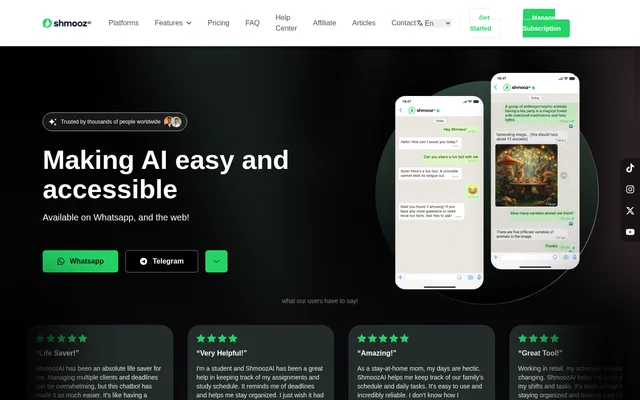 Shmooz website screenshot
