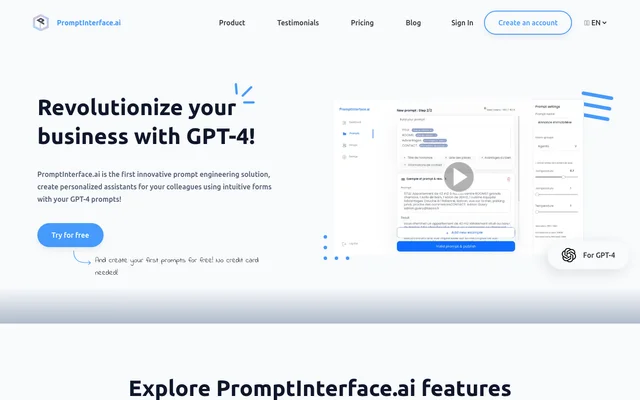 PromptInterface.ai website screenshot