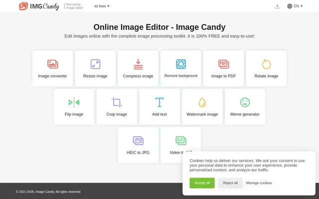 Image Candy website screenshot