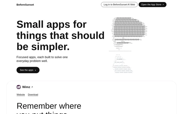 BeforeSunset AI website screenshot