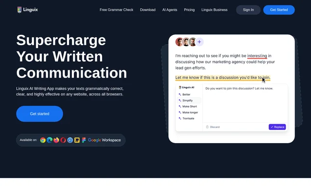 Linguix website screenshot