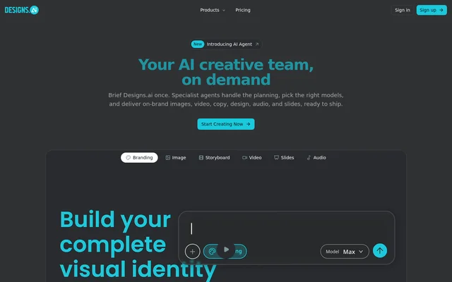 Designs.ai website screenshot