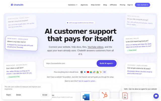 Chatwith website screenshot