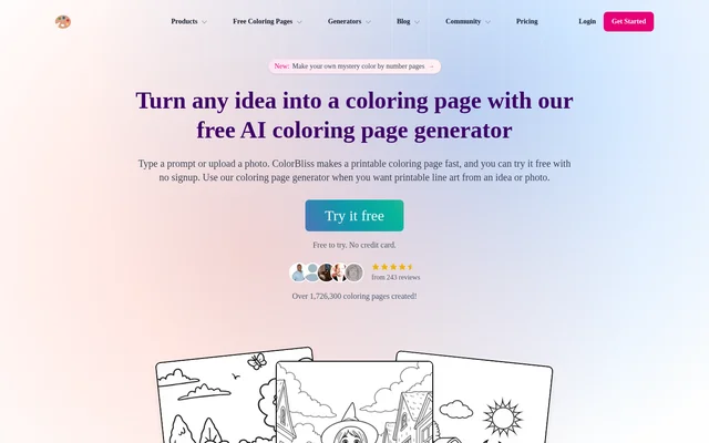 ColorBliss website screenshot