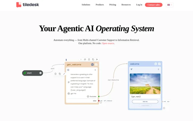 Tiledesk website screenshot