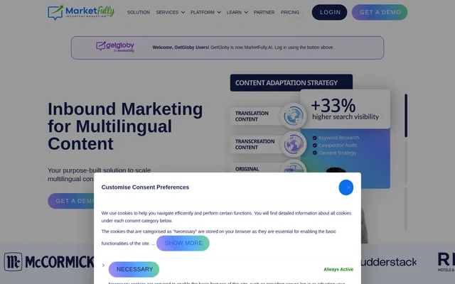 GetGloby website screenshot