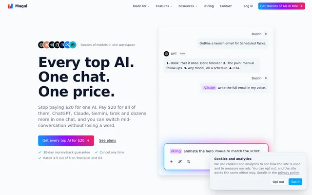 Magai website screenshot