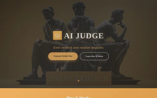AI Judge website screenshot
