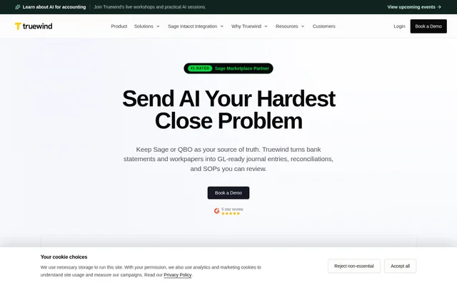 Truewind website screenshot