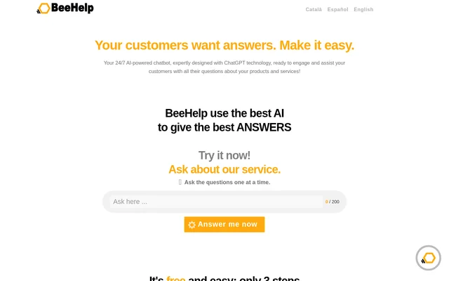 BeeHelp Assistant website screenshot