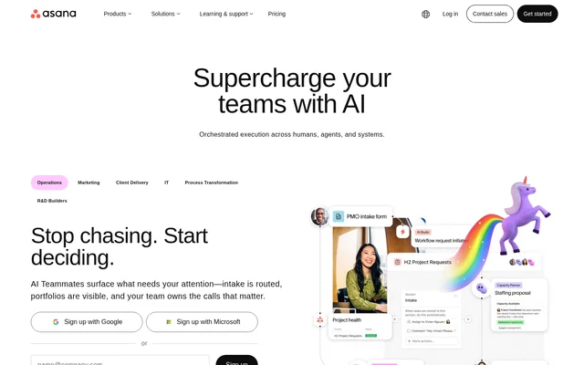 Asana website screenshot