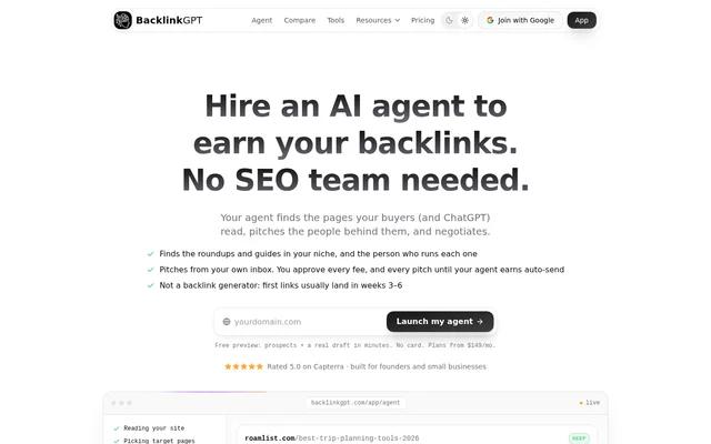 BacklinkGPT website screenshot