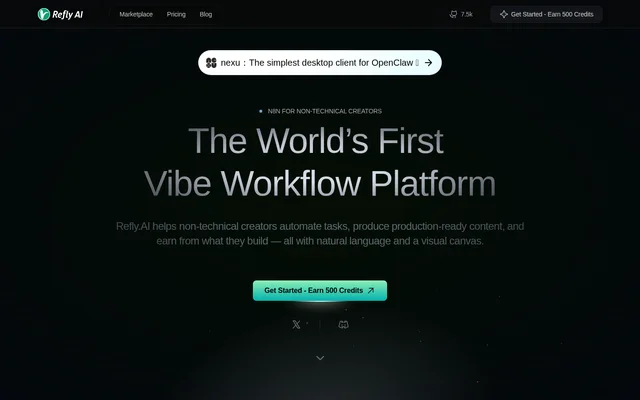 Refly.AI website screenshot